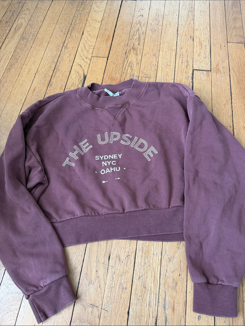The Upside Dusty Mauve Cropped Logo Sweatshirt